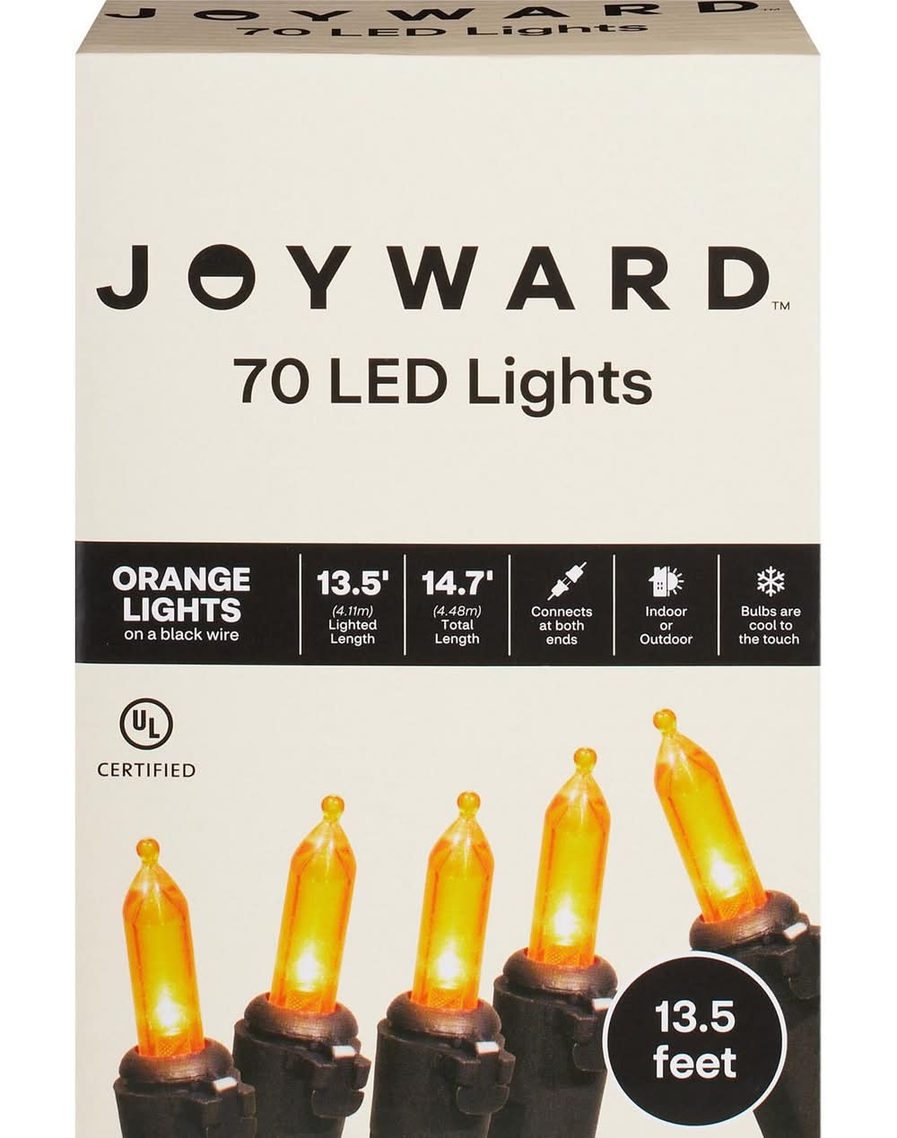 Spooky Village Halloween Led Lights, 13.5 ft, Orange (70 ct)