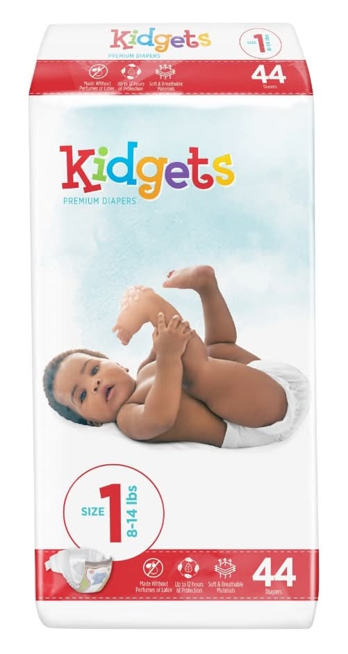 Kidgets Premium Diapers, 1 (44 ct)