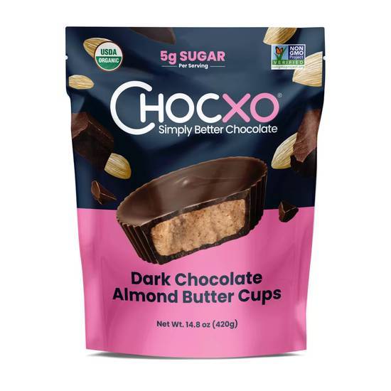 CHOCXO オーガニックダークチョコレートアーモンドバターカップ420g(約30個入）