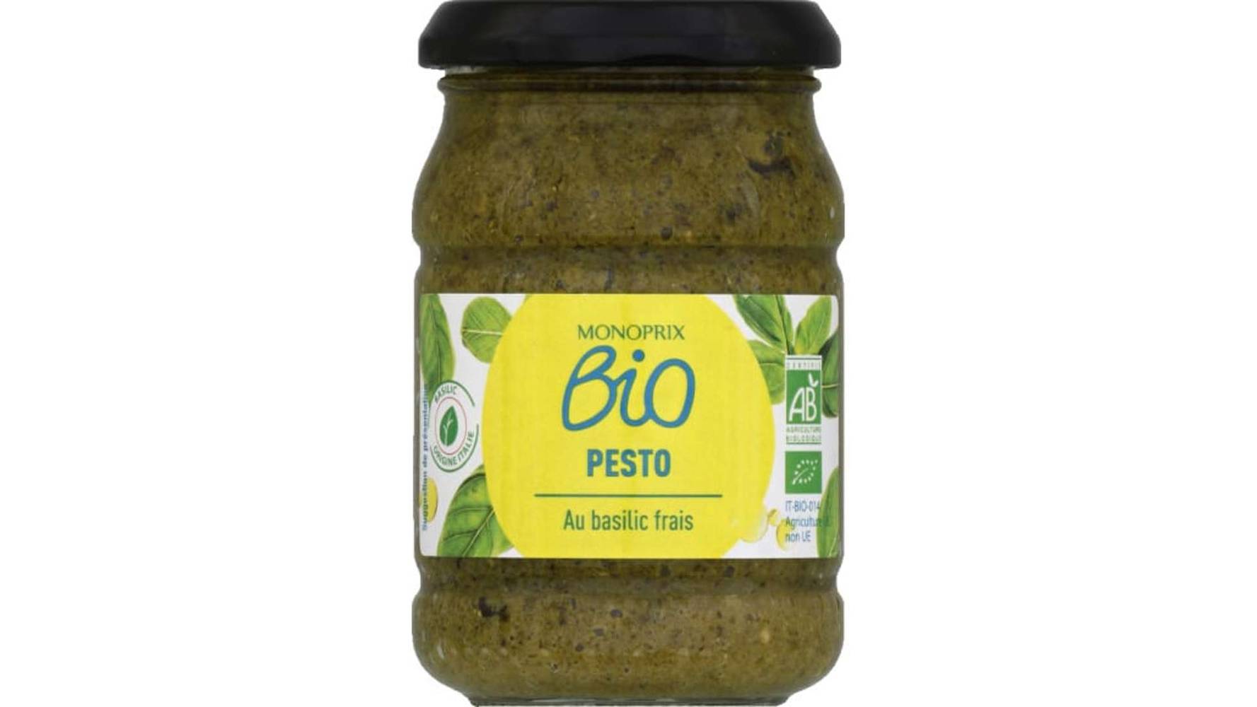 Monoprix Bio Pesto au basilic frais bio Le pot de 190 g