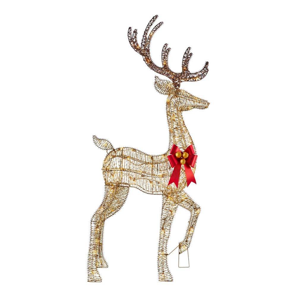 Home Accents Holiday 5 Ft. Polar Wishes Led Deer Holiday Yard Decoration Y37