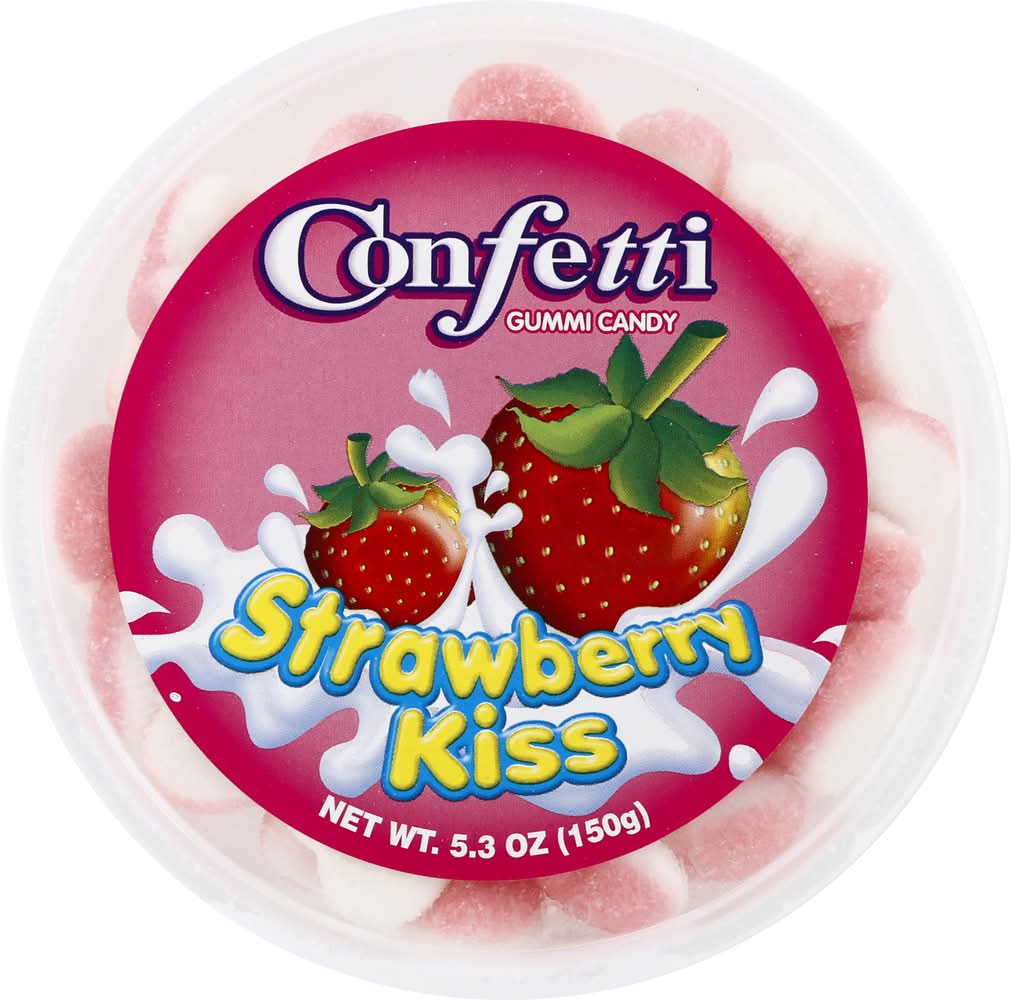 Confetti Gummy Candy, Strawberry Kiss (5.3 oz)