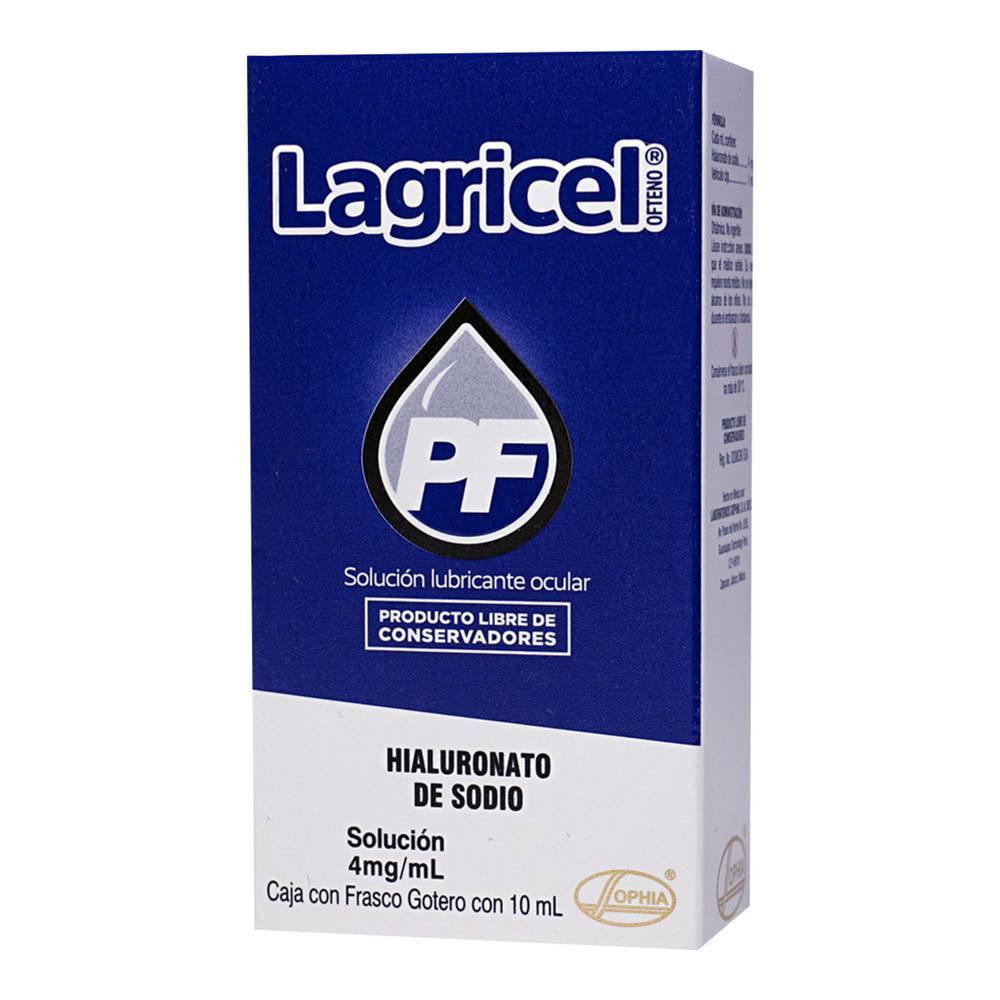 Sophia · Lagricel hialuronato de sodio solución 4 mg/ml (10 g)