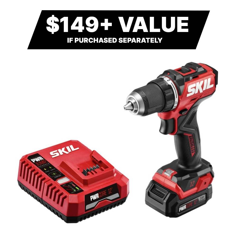 SKIL 12-volt 1/2-in Brushless Cordless Drill (1-Battery Included, Charger Included) | DL6290A-10