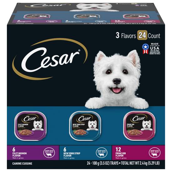 Cesar Filets in Sauce Dog Food Variety pack (24 x 3.5 oz)