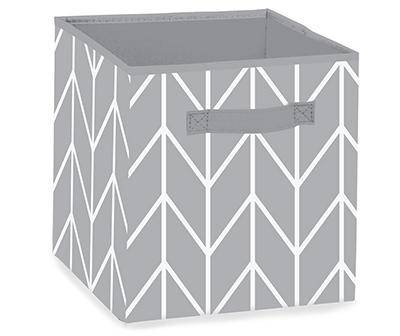 Chevron Storage Bin, Gray & White