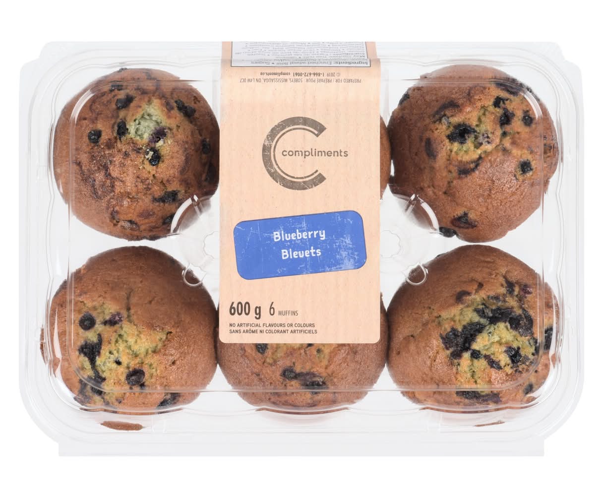 Compliments Blueberry Muffins (600 g, 6 ct)