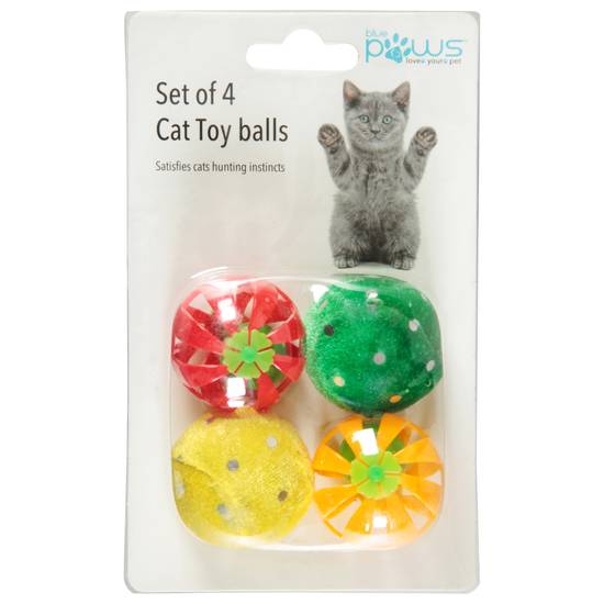 Blue Paws Cat Toy Balls (4 ct)