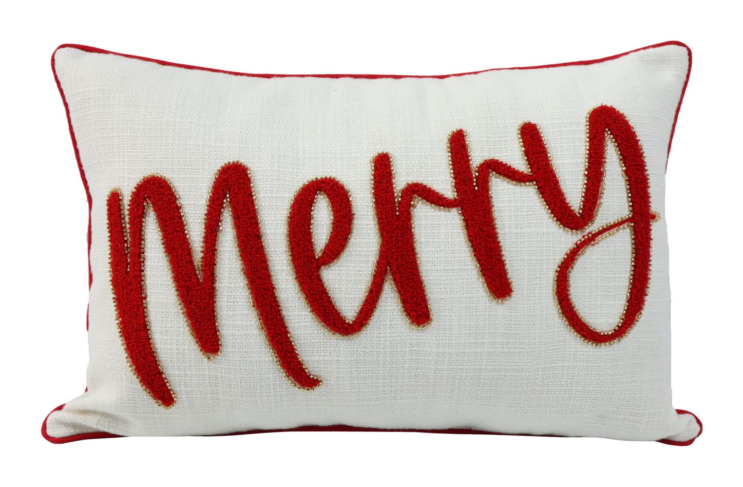 Holiday Living Christmas 12-in x 18-in Red/White Rectangular Indoor Decorative Pillow