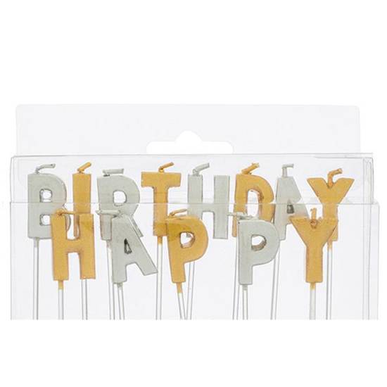 Sainsbury's Home Metalic Happy Birthday Candles