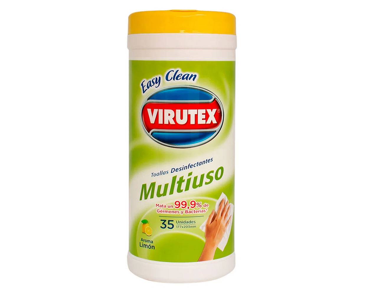 Virutex toallas desinfectantes multiuso aroma limón (frasco 35 u)