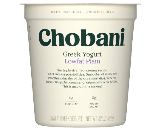 Chobani Low-Fat Plain Greek Yogurt (32 oz)