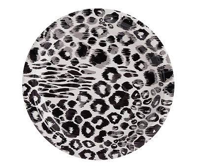 Black & White Leopard Paper Plates, 16-Pack