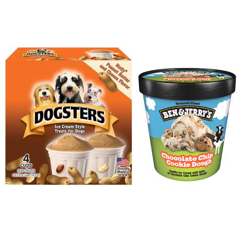 Ben & Jerry's Chocolate Chip Cookie Dough / Dogsters Pet Ice Cream Bundle