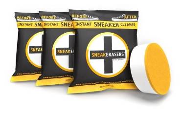 SneakERASERS Instant Sneaker Cleaner - 3pk: Foam Sponge Shoe Accessories, Polishes, 3.75" Length