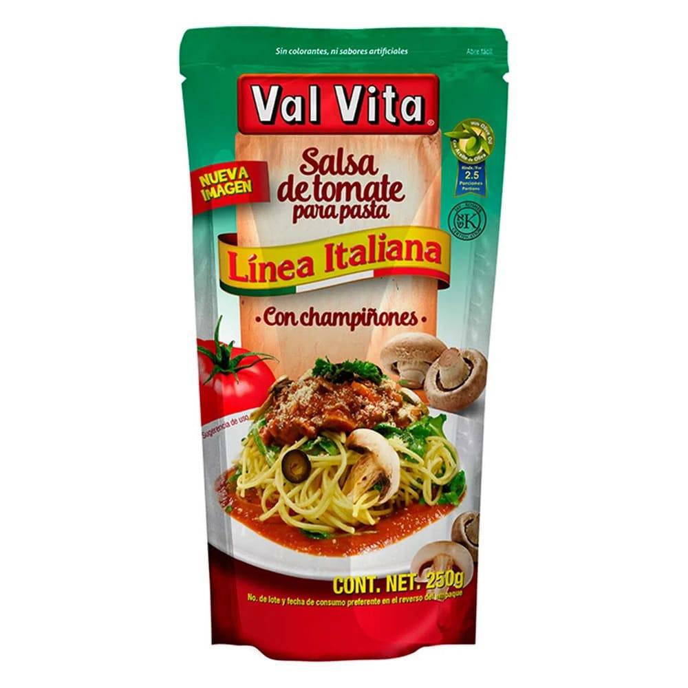 Val vita salsa de tomate con champiñones (doypack 250 g)