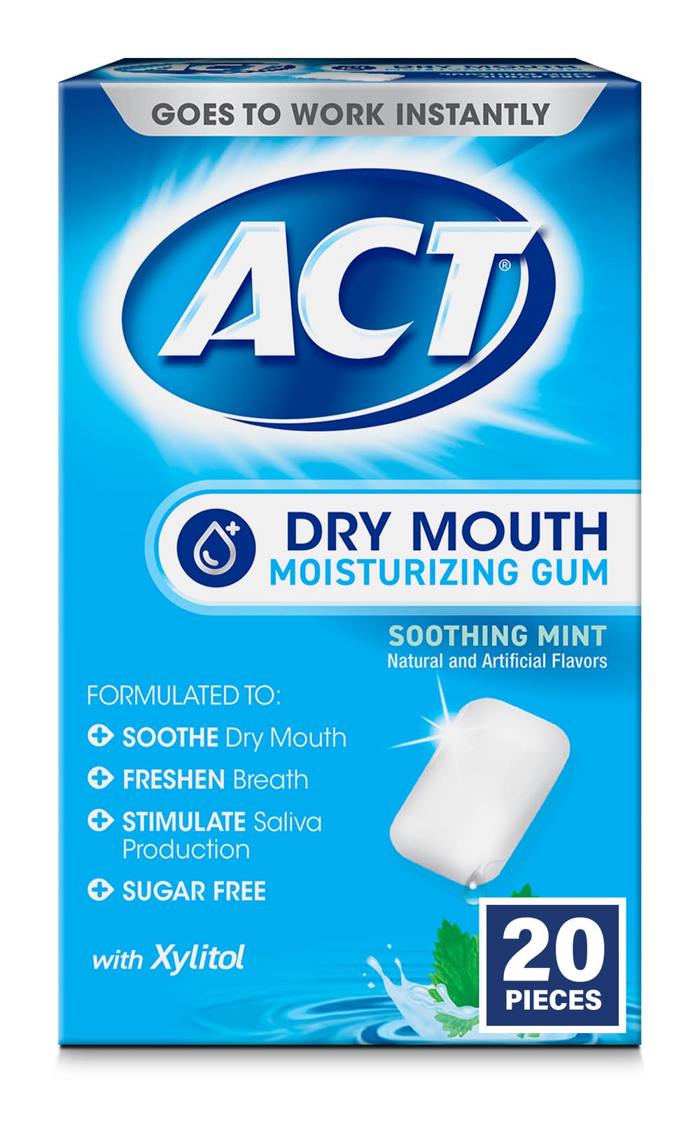 ACT Soothing Mint Moisturizing Gum (1.9 oz)