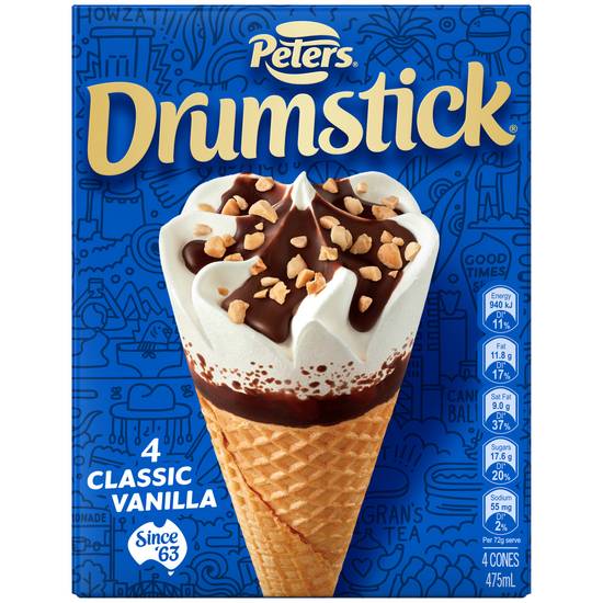 Peters Drumstick Classic Vanilla Ice Cream