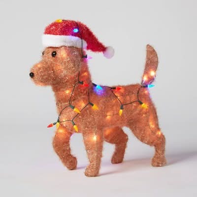 Wondershop Tinsel Golden Retriever Christmas Novelty Sculpture