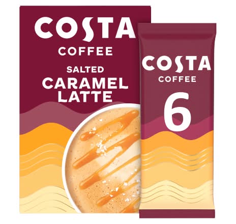 Costa Salted Caramel Latte, Barista Creations Instant Coffee (6 x 17g)