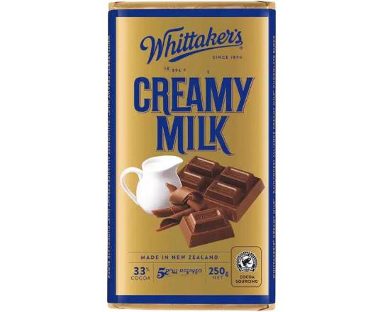 Whittakers Block 250g Creamy Milk