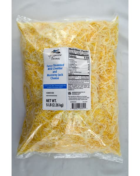 Glenview Farms Fancy Shredded Mild Cheddar and Monterey Jack Cheese (5 lbs)