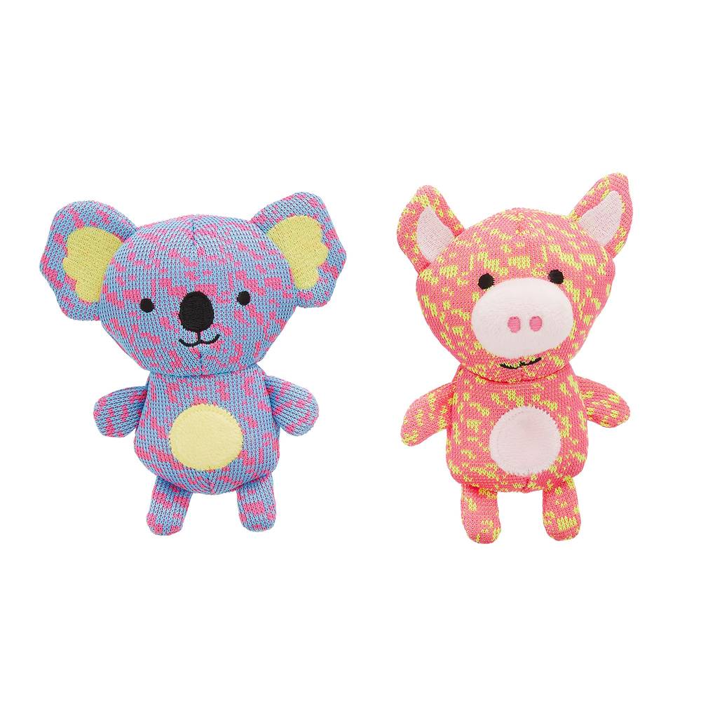 Joyhound Fly Knit Plush Pig & Koala Dog Toys 2 CT (Color: Purple)