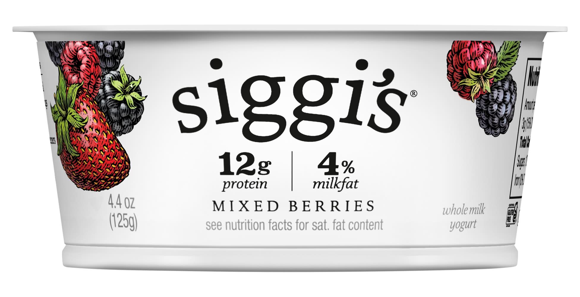 siggi's Icelandic Skyr Whole Milk Yogurt, Mixed Berries (4.4 oz)