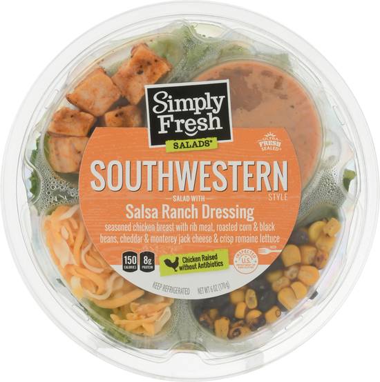 Simply Fresh Southwestern Style Salad With Salsa Ranch Dressing