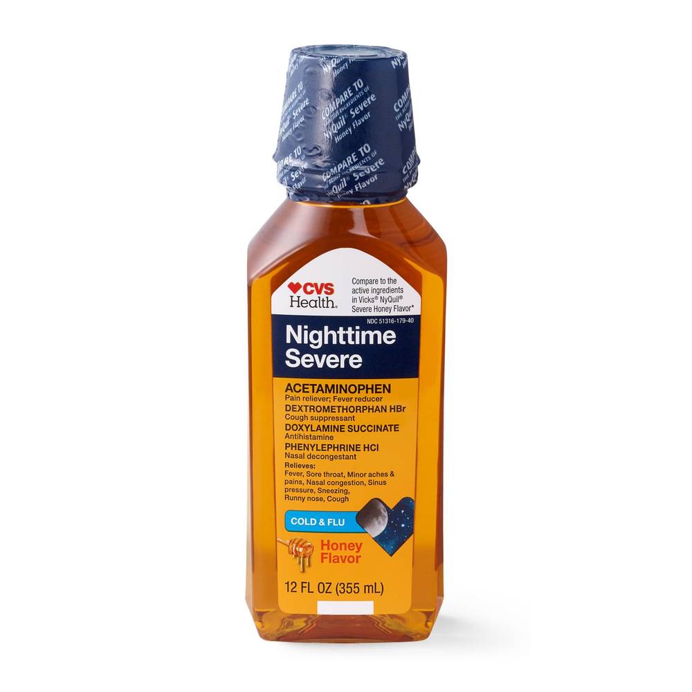 Cvs Health Nighttime Severe Cold and Flu Liquid Relief (honey) (12fl.oz)