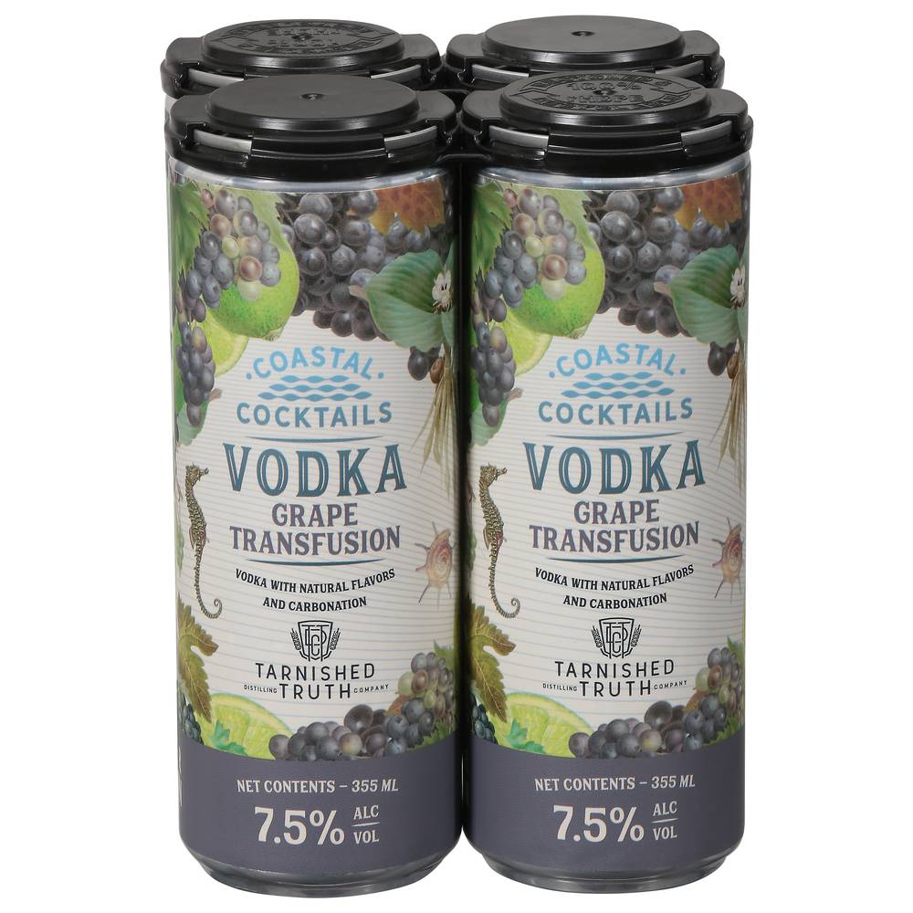 Coastal Cocktails Vodka Grape Transfusion Cocktail (4x 12oz cans)