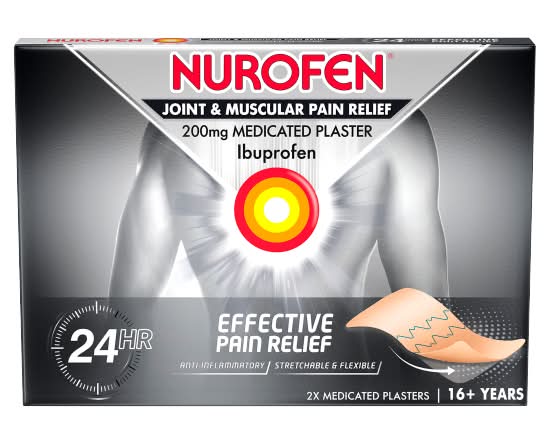 Nurofen Joint & Muscular Pain Relief 200mg Medicated Plasters (2 pack)