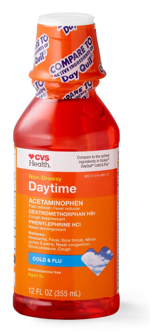 Cvs Non Drowsy Daytime Cold & Flu Relief, 12 Oz