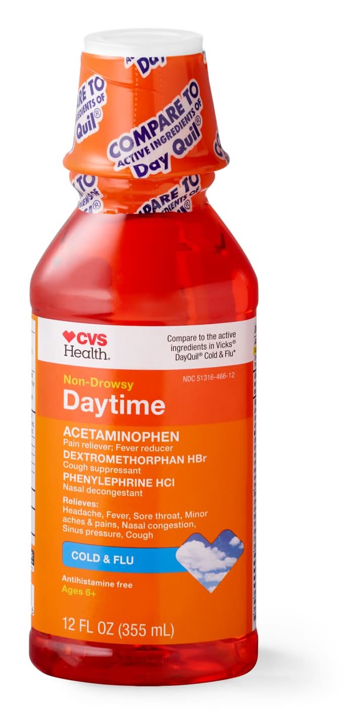 Cvs Non Drowsy Daytime Cold & Flu Relief, 12 Oz