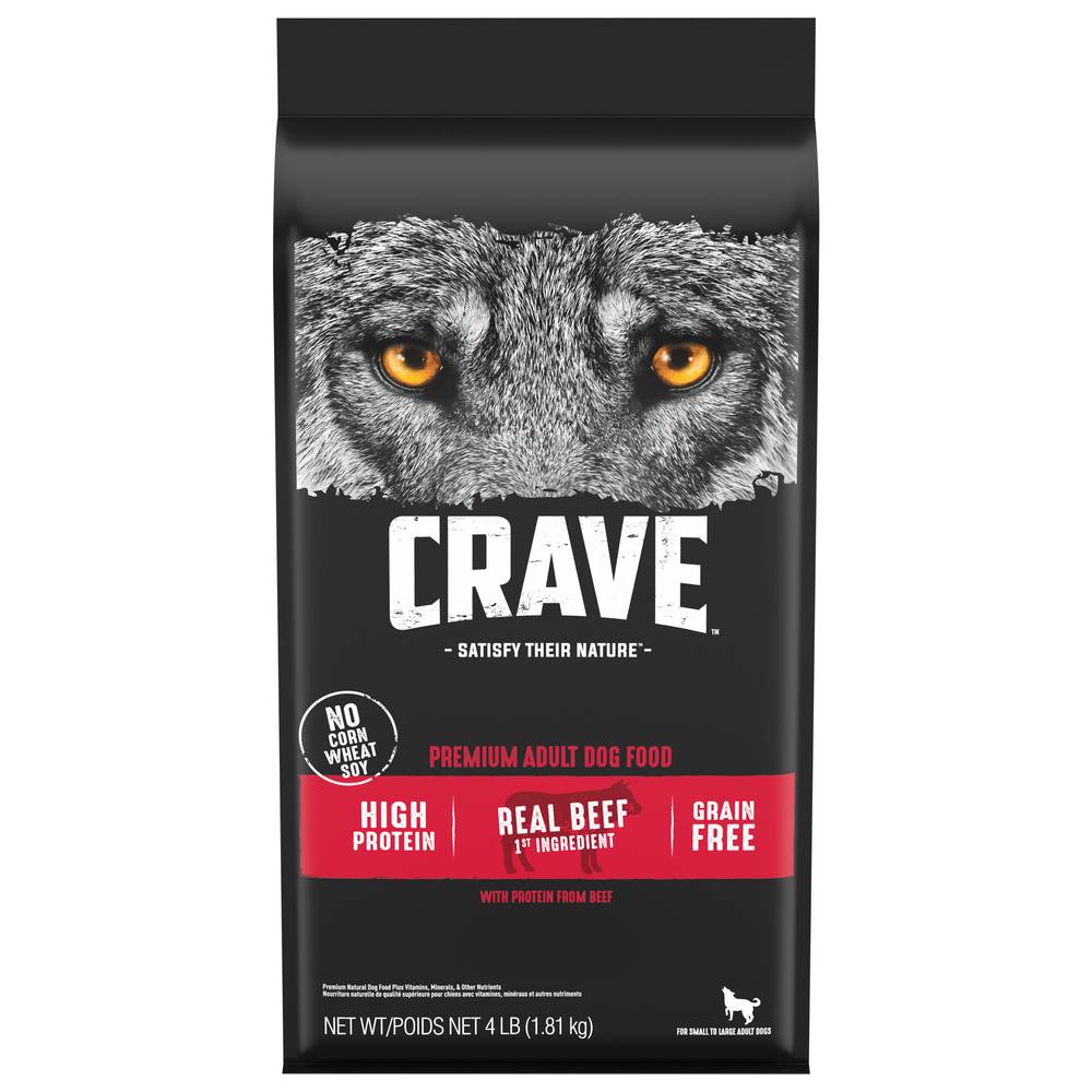 Crave Grain Free Adult Dry Dog Food With Protein Real Beef