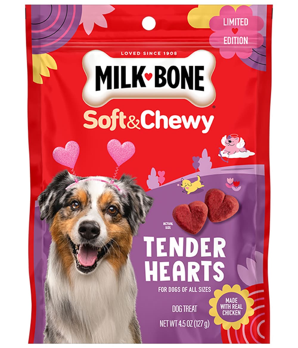 Milkbone Valentine All Life Stages Soft & Chewy Heart Dog Treats - 4.5 oz (Size: 4.5 Oz)