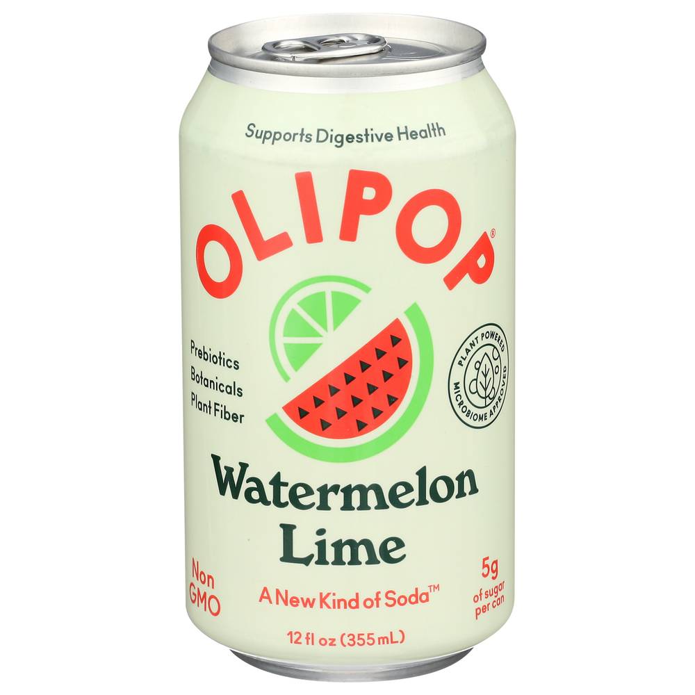 Olipop New Kind Of Soda, Watermelon-Lime (12 fl oz)