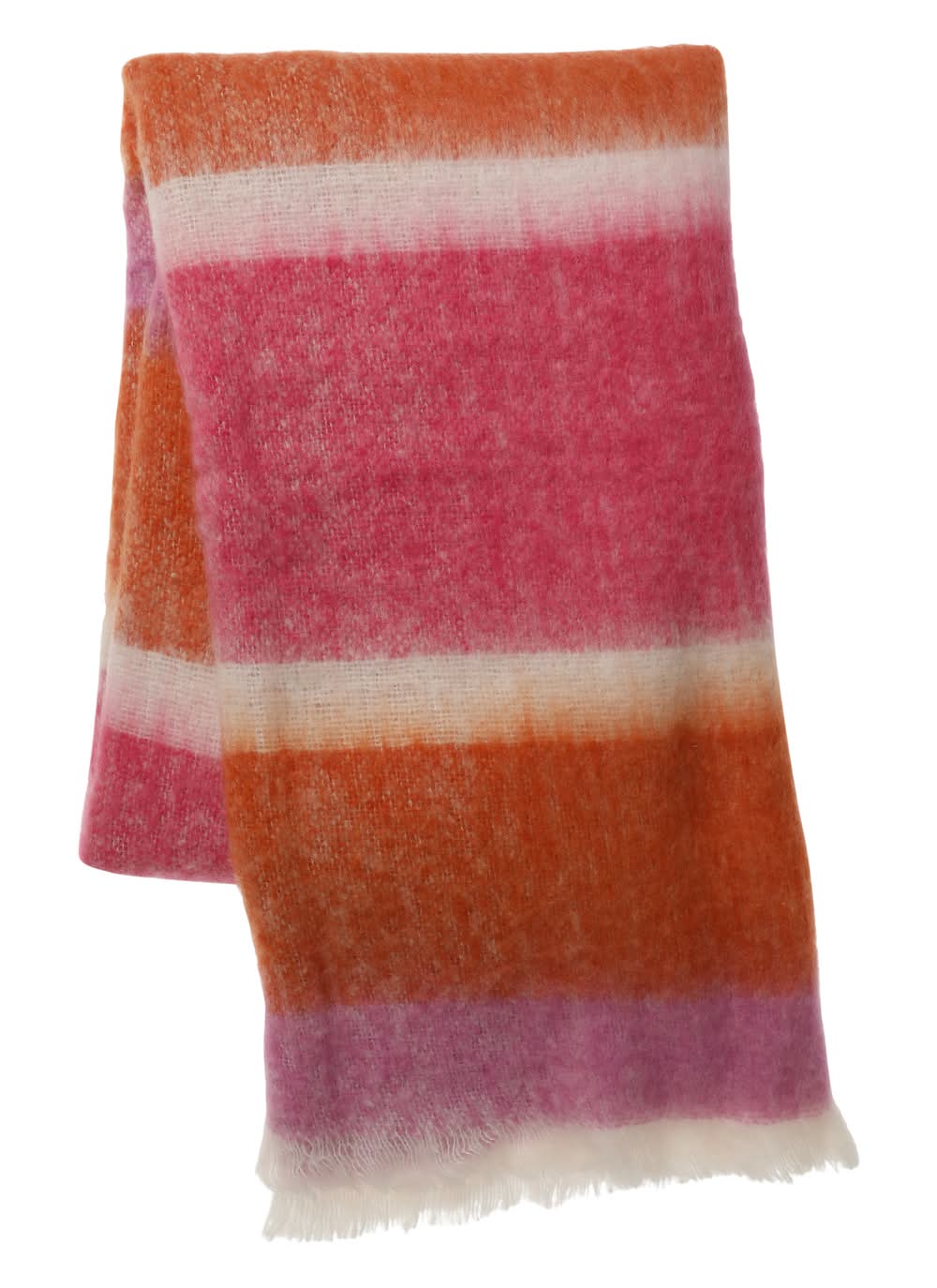 Handwoven Mohair Wool Throw Blanket 50in x 60in Pink