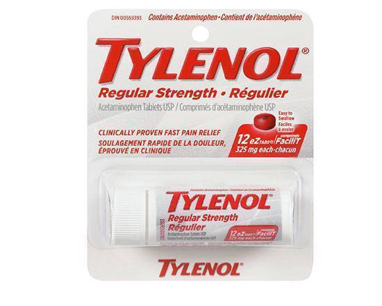 Tylenol régulier tube 12un