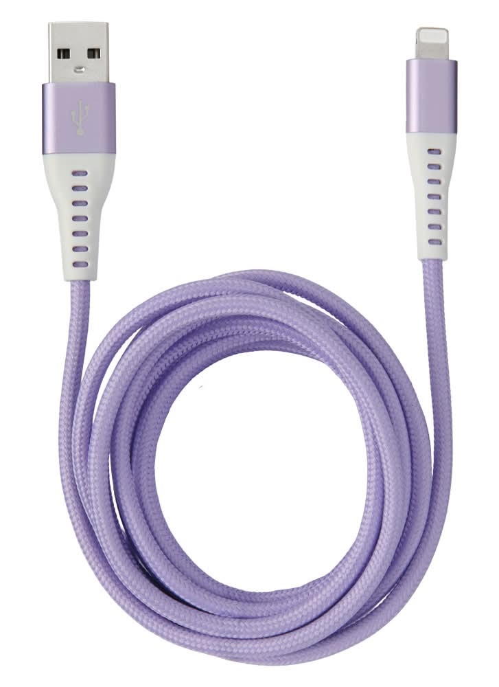 Bauhn Purple USB A to Lightning Charging Cable