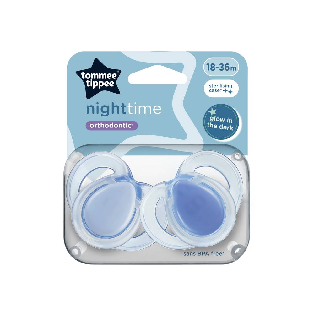 Tommee Tippee Night Time Baby Dummy 2 pack 18-36m 2 pack