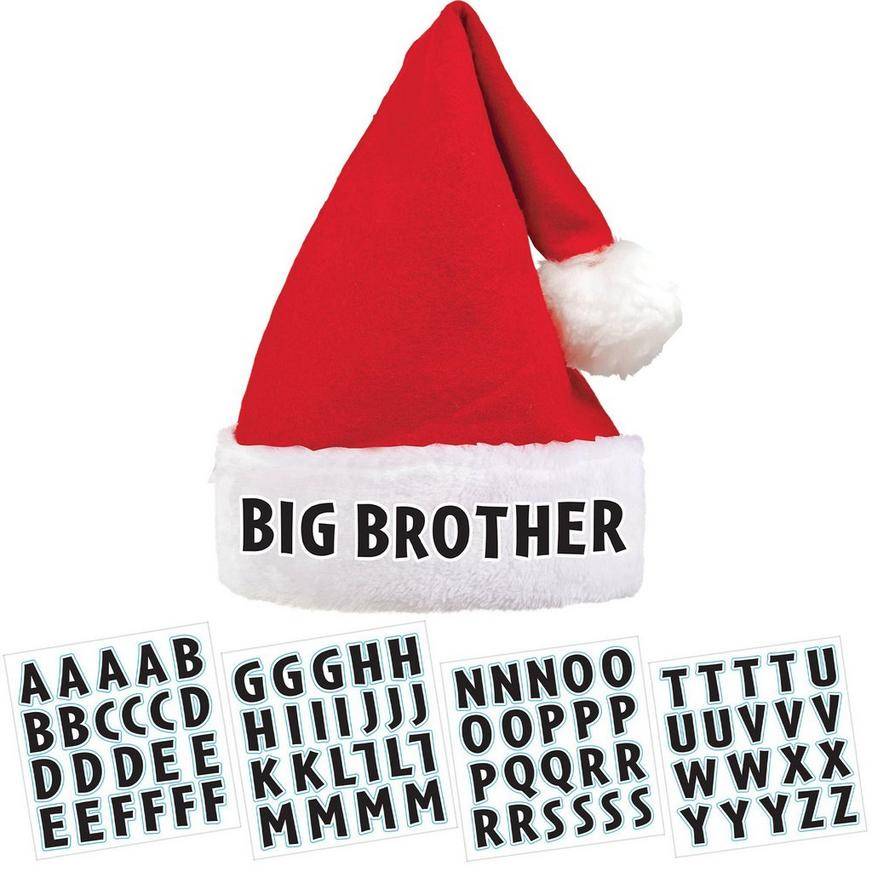 Personalized Plush Adjustable Santa Hat Kit for Kids Adults, 5pc