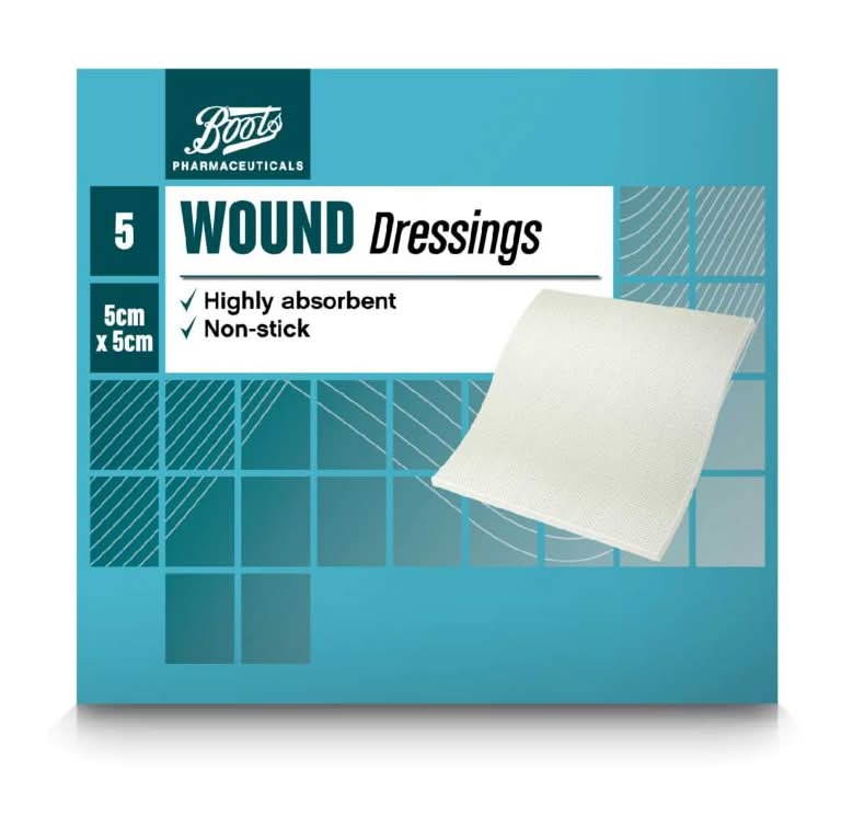 Boots 5x5 cm, Wound Dressing Pads (5 pack)
