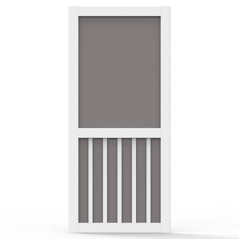 Screen Tight 5 Bar 32-in x 80-in White Vinyl Hinged Screen Door | 5BAR32