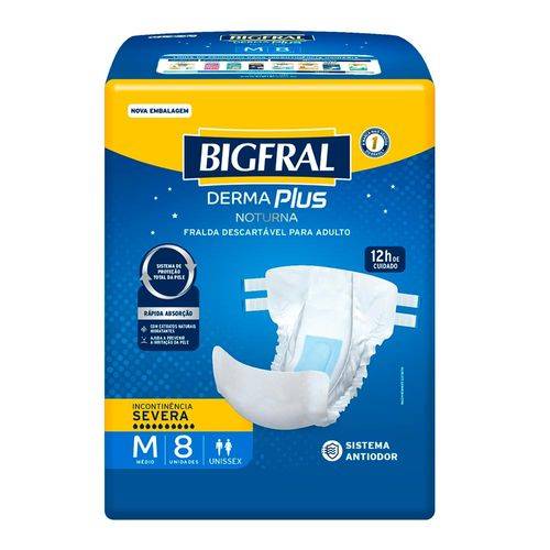 Bigfral · Fralda descartável para adulto derma plus noturna m (500 g)