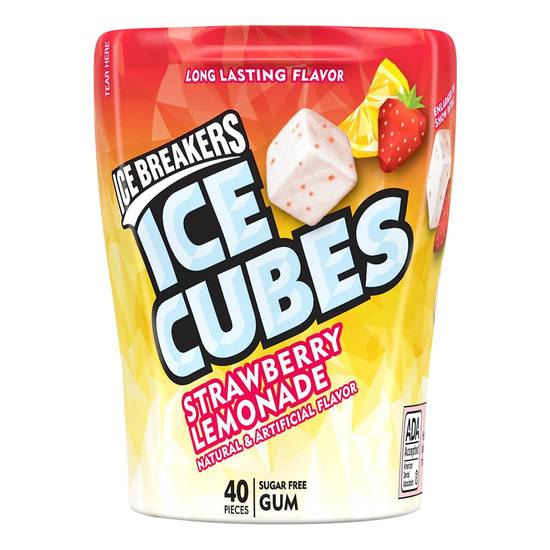 Ice Breakers Ice Cubes Strawberry Lemonade Chewing Gum (40 ct)