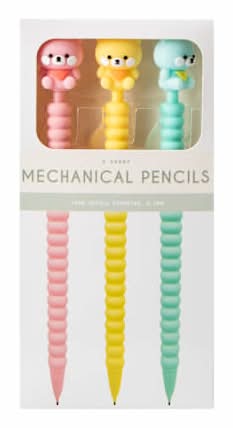 Kawaii Topper Mechanical Pencils 3-Count Bear