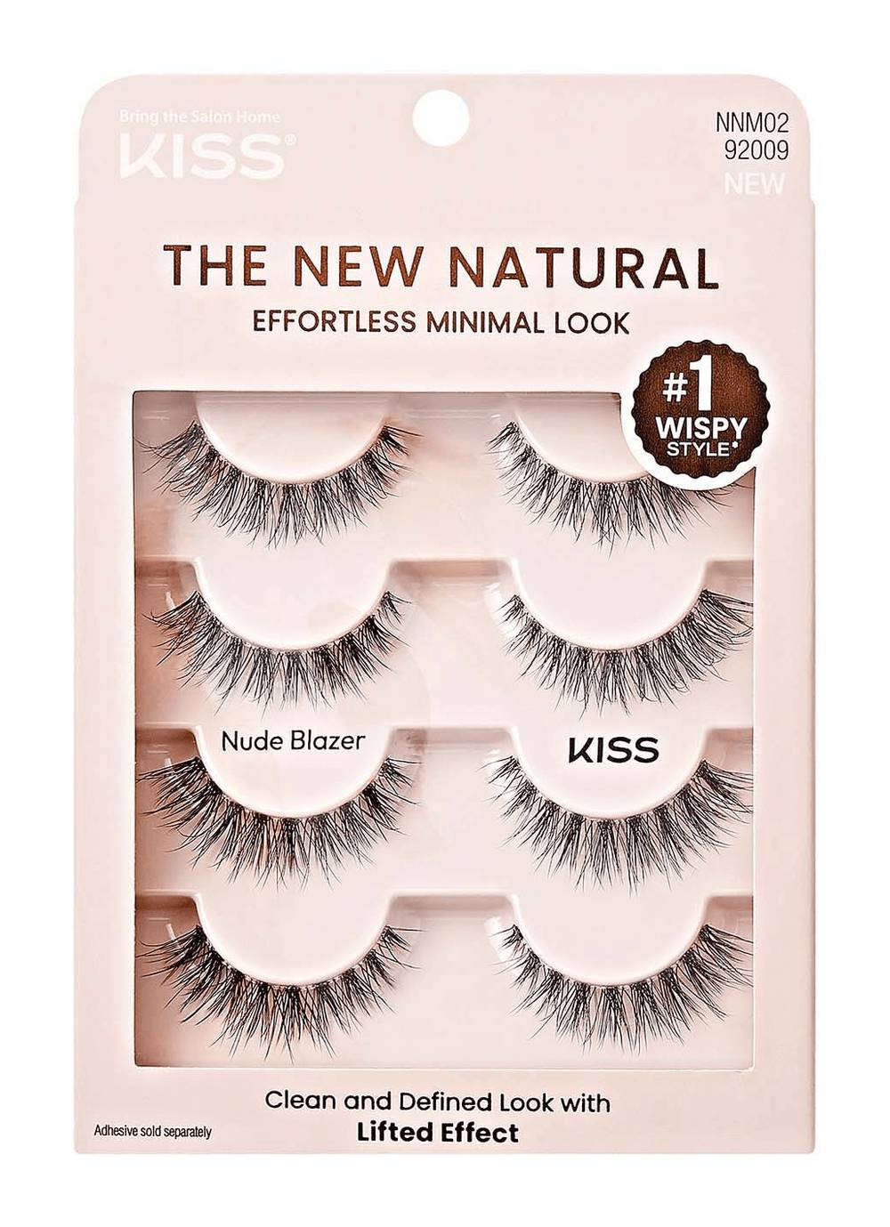 KISS The New Natural False Eyelashes, 12 mm, Black (4 ct)