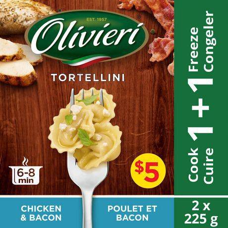 Olivieri pâtes tortellini au poulet et bacon (2 x 225 g) - chicken & bacon tortellini pasta (2 x 225 g)