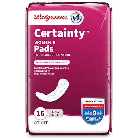 Walgreens Certainty Moderate Absorbency Long Length Incontinence Pads ( 16 ct )